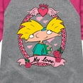 thumbnail image 3 of Hey Arnold! - Valentine's My Love - Toddler And Youth Girls Raglan Graphic T-Shirt, 3 of 5