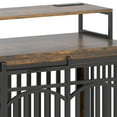 thumbnail image 6 of Uforic XL Heavy Duty Dog Crate Furniture with LED Lighting and Power Outlets, 70" TV Stand Large Metal Dog Kennel - Rustic Brown, 6 of 10