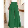 thumbnail image 2 of Womens Wide Leg Pants Dressy Casual Elastic High Waisted Palazzo Pants Green 5XL, 2 of 4