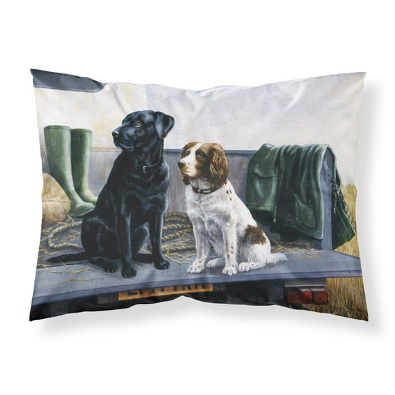 On The Tailgate Labrador and Springer Spaniel Fabric Standard Pillowcase