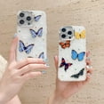 thumbnail image 5 of Designed for iPhone Case,Luxury Glitter Butterfly Pearl Pattern Kickstand Camera Lens Protection Full Body Shockproof Cover Phone Case (iPhone 13 Pro,White), 5 of 6