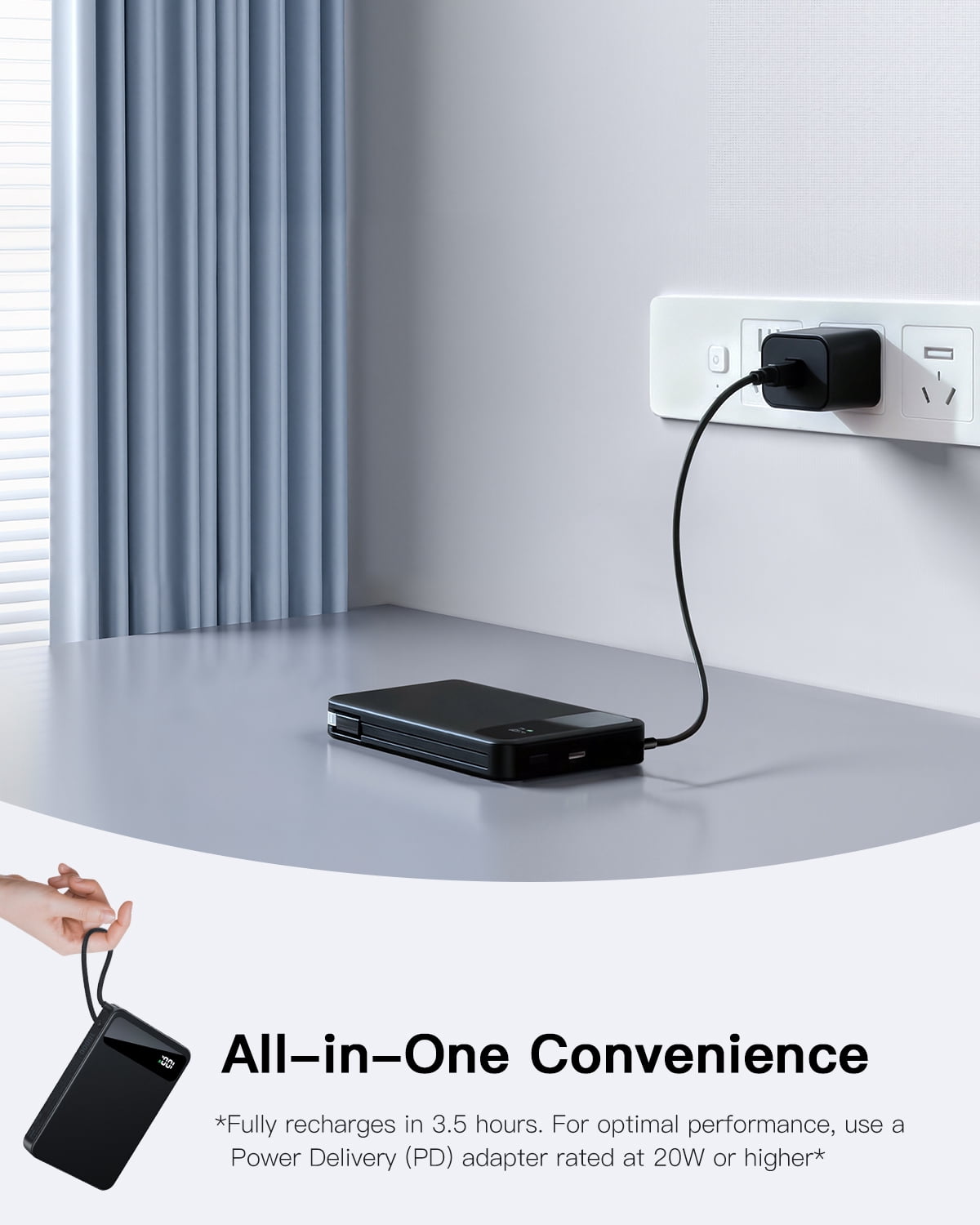 10,000mAh Magnetic Wireless Power Bank Compatible with Mag-Safe, 15W Fast Charging Portable Charger with USB-C 22.5W PD Input/Output - for iPhone 17/16/15/14/13/12 Series, AirPods