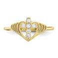 thumbnail image 5 of Primal Gold 10 Karat Yellow Gold Cubic Zirconia Cross Ring, 5 of 7