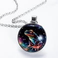 thumbnail image 2 of Starry Sky Frog Stunning Glass Circular Pendant Necklace - Elegant Jewelry for Women, 2 of 5