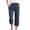 Dark Blue, variant on Capri Pants for Women Cotton Linen Summer Casual Lightweight Elastic Waist Straight Leg Cropped Sweatpants with Pockets
