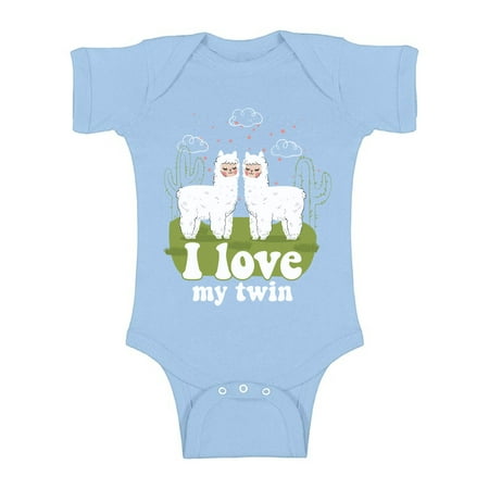 

Awkward Styles My Twin Bodysuit Short Sleeve for Newborn Baby Birthday Party Outfit Twins Gifts for 1 Year Old Funny Llamas One Piece Top for Baby Boy Twin and Baby Girl Twin Baby Shower Gifts