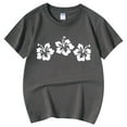 thumbnail image 4 of Hienoo Big Girl's T Shirt Flower Print Short Sleeved Round Neck T-Shirt Kids Casual Tee, 4 of 4