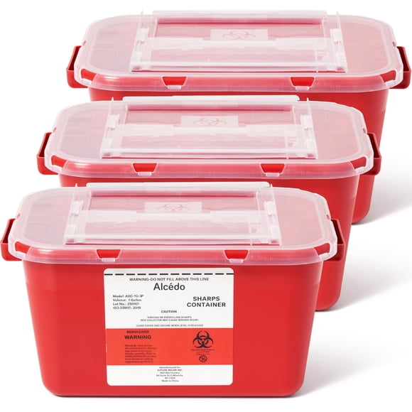 Contenedor para Objetos Cortopunzantes Alcedo 3 Unidades de 3.8 Litros Grado Médico