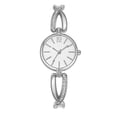 thumbnail image 2 of Reloj de aleación Reloj de pulsera de cuarzo con pantalla analógica y esfera redonda (cinturón plateado y esfera blanca), 2 of 2