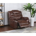 thumbnail image 3 of Sunset Trading Diamond Power Contemporary Faux Leather Recliner in Brown, 3 of 6