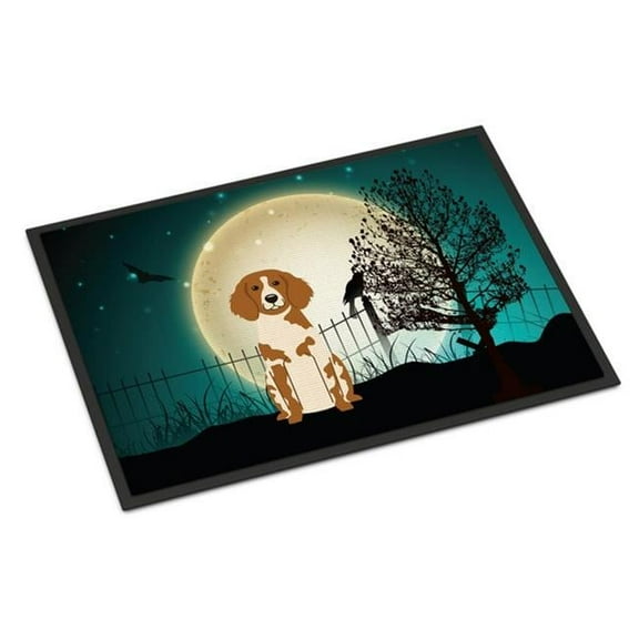 Halloween Scary Brittany Spaniel Indoor or Outdoor Mat, 18 x 0.25 x 27 in.