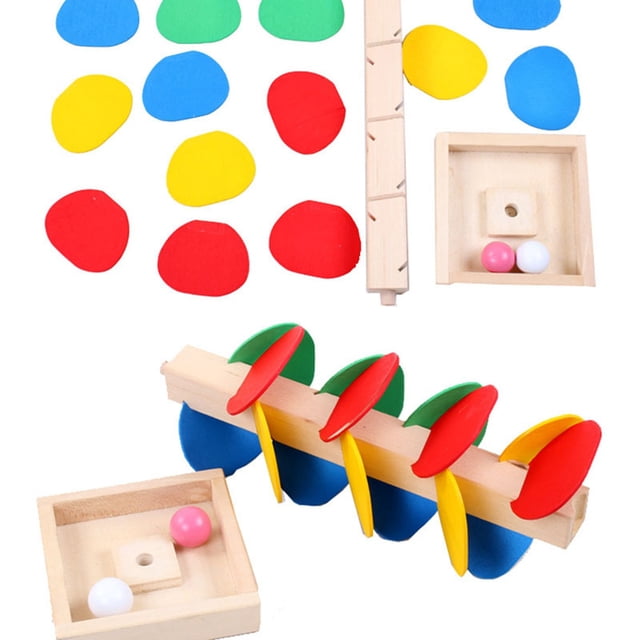 Colorful Tree Tower Wooden Dropping Ball Disassembly Assembly Game Toy Novelty Marble Run Activity Fine Motor Skill Development Educational Play Set For Kids 3.35X3.35X8.27In