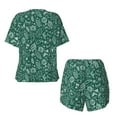 thumbnail image 5 of Naloa Green Christmas Women's Short-Sleeved Pajama Set, Loungewear, Summer pajamas, Breathable Cozy - Large, 5 of 9