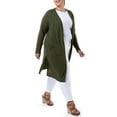 thumbnail image 6 of Wright's Women's Plus Size Long Sleeve Open Front Pocket Jersey Duster Cardigan, 1X-5X, 6 of 7