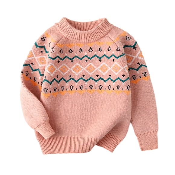 YTDSCS Pull Tricoté à Carreaux pour Filles Enfants Adolescents Épais Automne Hiver Haut Tricoté Chaud pour 2-14 Ans