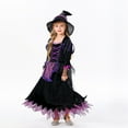 thumbnail image 4 of Cowsor Girls Medieval Tea Party Dress Victorian Era Bubble Sleeves Velvet High Waist Long Dress, 4 of 5