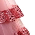 thumbnail image 5 of LEKWK Girls Sparkly Princess Dress Sequin Ruffles Sleeve Tulle Ball Gown Off Shoulder Tiered Pageant Dresses for Birthday Party Stage Performance Costume, 5 of 9