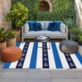 thumbnail image 2 of Anchor Stripe Outdoor Rug for Patio/Deck/Porch, Non-Slip Large Area Rug 3 x 5 Ft, Navy Blue Nautical Coastal White Sea Indoor Outdoor Rugs Washable Area Rugs, Reversible Camping Rug Carpet Runner, 2 of 8