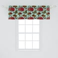 thumbnail image 2 of Floral Window Valance, High Detailed Flowers on a Seafoam Background, Curtain Valance for Kitchen Bedroom with Rod Pocket, 54" X 18", Pale Blue Vermilion, by Ambesonne, 2 of 3