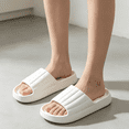 thumbnail image 5 of Yungyresw Slip On Slippers For Women Men Soft Lightweight Indoor Outdoor Casual Footwear Thick Sole Comfortable House Slippers White 40, 5 of 6
