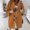 Brown, variant on Womens 3/4 Sleeve Notched Lapel Collar Double Coat Winter Wool Blend Over Coats Long Jackets Zip up Jackets Women Lightweight Jackets for Women Zipper Jacket Womens Lined Flannel Tailo Jacket Jackets