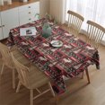 thumbnail image 2 of Red Christmas Animal and Tree Pattern Rectangle Tablecloth 60"x84",Waterproof Polyester Rectangle Table Cloth, Wipeable Spillproof Polyester Tablecloth for Dining, Camping, Indoor and Outdoor, 2 of 5