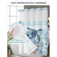 thumbnail image 4 of No Hook Cloth Fabric Shower Curtain with Snap in Liner, Coastal Turtle Waterproof Shower Curtains Set with See Through Top Window, Blue Nautical Starfish Coral Jellyfish Bath Curtains Shower 36"x78", 4 of 6