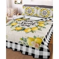thumbnail image 2 of Quilts Twin Size, Summer Lemon Soft Comforter Bedding Set for Bed, Farmhouse Black Check Plaid Vintage Lightweight Quilted Bedspread with Pillow Cover(2 Pieces) for All Season, 68x86 Inch, 2 of 6