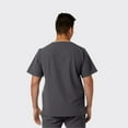 thumbnail image 2 of SPECTRUM UNIFORMS Wynd Men's Scrub Top Medical Uniform V-Neck Soft Fabric, Outfit Ideal for Men at Hospital Workspace, Medical Practice and Professionals Workwear Doctor Coat Steel Grey, 2 of 4