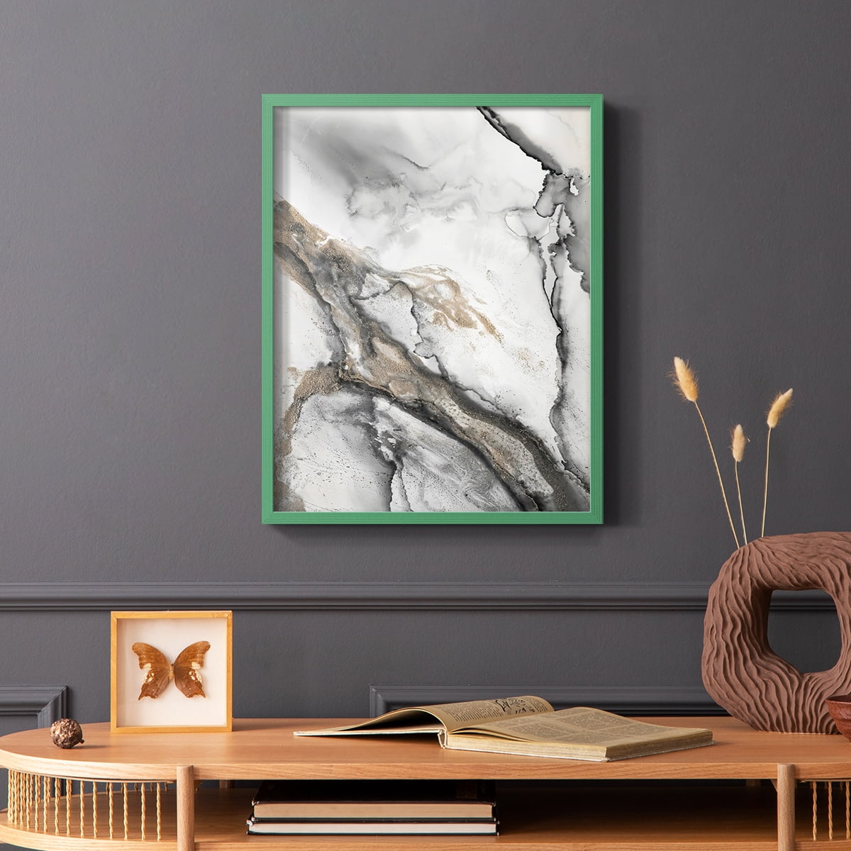 Abstract Ink Fantasy II in Paper Solid Wood 8 x 10 Framed Print