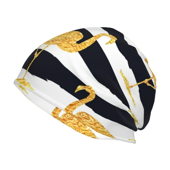 Kll Gold Flamingo Winter Fall Beanie Knit Hats For Men & Women - Warm & Soft Stylish Toboggan Caps For Cold Weather