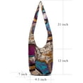 thumbnail image 3 of Lohol Women Shoulder Handbags Fashion canvas Hippie Crossbody Bags Bohemian Animal Prints Hobo Bags(Purple Black), 3 of 7