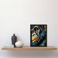 thumbnail image 2 of Chimpanzee Acrylic Painting Vibrant Blue Orange Green Pattern Portrait Modern Pop Art Artwork Framed Wall Art Print A4, 2 of 4