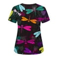 thumbnail image 4 of TAIAOJING Women Scrubs Tops Short Sleeve V Neck Floral Printed Top Nursed Working T Shirts Blouse With Pockets, 4 of 4