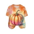 thumbnail image 6 of Leey-World Halloween Tshirts Women Vintage Women Fall Halloween Crew Neck Shirt Casual Funny Family Party Celebration Short Sleeve Tee Pumpkin Top for Holiday, 6 of 6