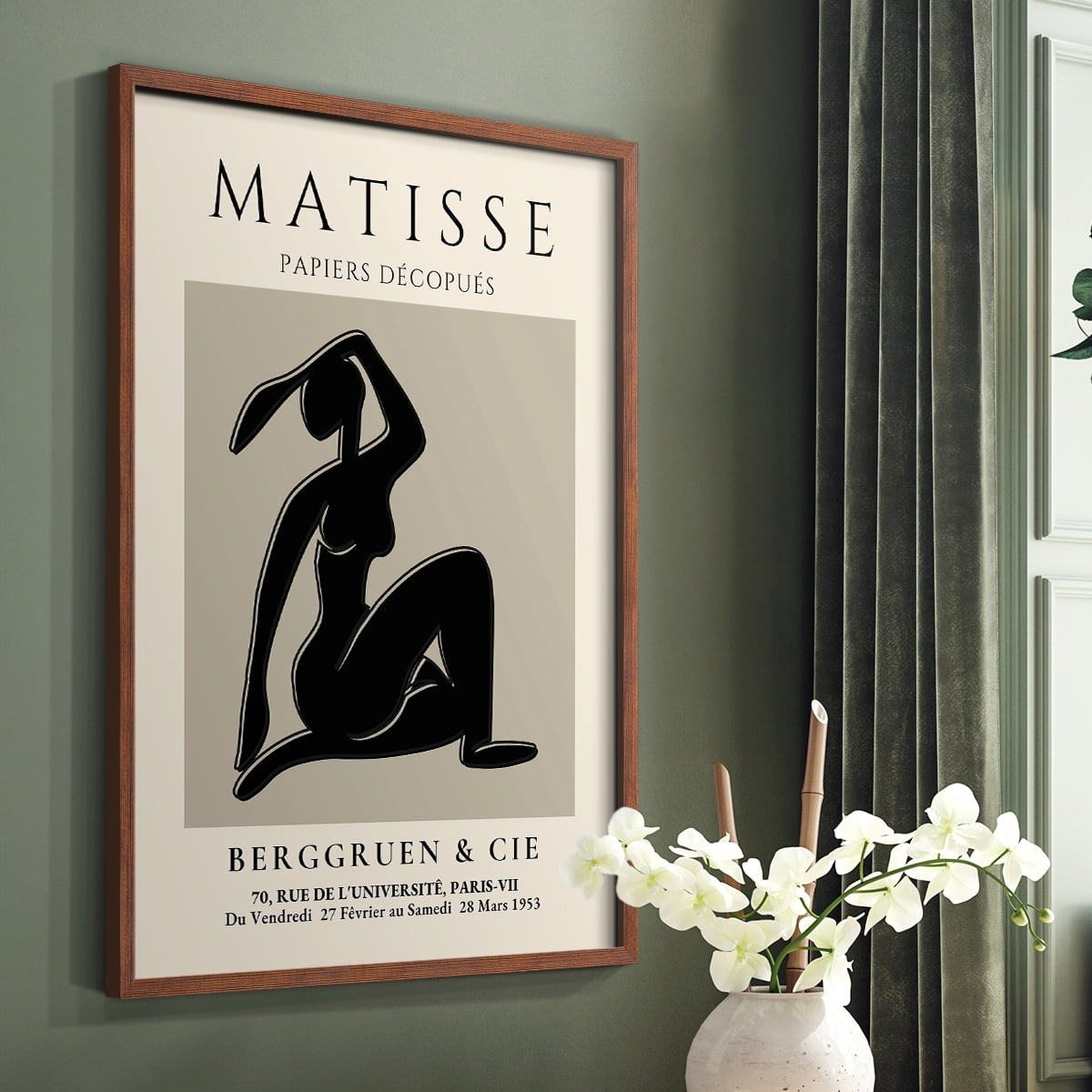 Matisse CLVI Framed Print in Brown Solid Wood 8 x 10 Framed Print