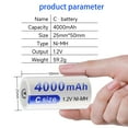 thumbnail image 4 of Palogreen Rechargeable C Battery 16-Pack 1.2V Ni-MH C Size Batteries 4000mAh Long Lasting C Cell Battery with Battery Case, 4 of 7