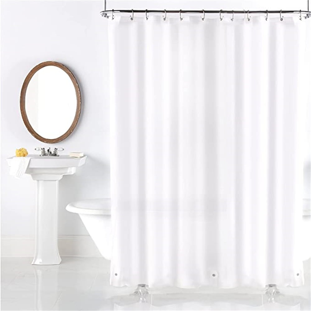 70" x 72" inch Vinyl Magnetized Shower Curtain Liner Frosted White w/ 3 Magnets 