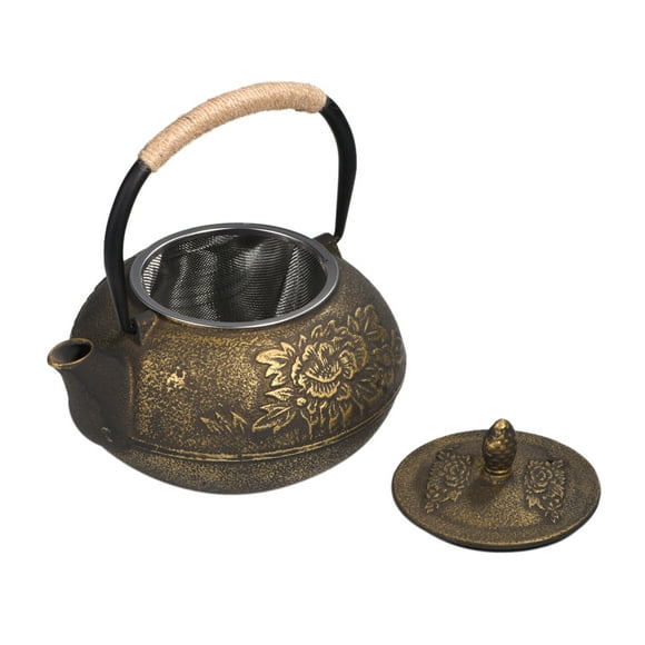 Garosa 900ml Teapot, Japanese Style Cast Iron Kettle Teapot + Removable Infuser/Strainer Tea Pot Effective Kettle For Loose Tea Bagged Tea