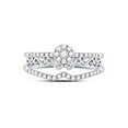thumbnail image 2 of Diamond Princess 10kt Yellow Gold Womens Round Diamond Link Stackable Band Ring 1/8 Cttw, 2 of 4
