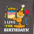 thumbnail image 3 of Garfield - I Live For Birthday's - Men's Short Sleeve Graphic T-Shirt, 3 of 5