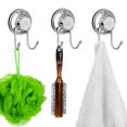 thumbnail image 3 of Sanno Ganchos De Doble Succión Ventosas Gancho De Vacío Para Superficie De Pared Lisa Plana Toalla Albornoz Baño Cocina Ducha Baño Abrigo Acero Inoxidable (Paquete De 2), 3 of 5