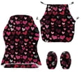 thumbnail image 5 of SCRAWLGOD Valentine's Day Decor Heart Spiral Print Pink Black 4 PCS Gaming Chair Covers Slipcovers Non-Slip Gamer Chair Cover Stretchable Rotating Armchair Covers with Armrest Covers, 5 of 7