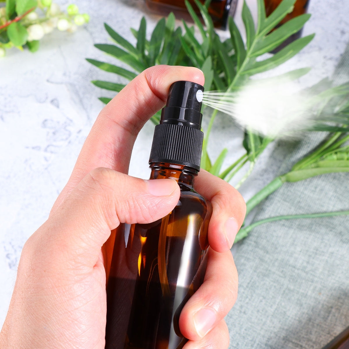 HEMOTON 12pcs 50ml Portable Dispensers Bottle Liquid Bottle Brown Empty Spray Bottle Refillable Mist Bottles for Travel