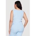 thumbnail image 4 of Women's Plus Size Side Ruched Crew Neck Tank Top, 4 of 4