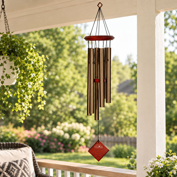 Pluto Wind Chime For Outside Bronze Small Light Airy Sound Outdoor Garden Patio Decor