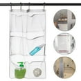 thumbnail image 7 of 2Pcs Hanging Mesh Pocket Shower Organizer, Bathroom Shower Candy Organizer, Shower Organizer with 6 Pockets Hooks, Quicky Drying, Clear, 7 of 7