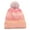 Pink, variant on Winter Beanies Womens Winter Knitted Beanie Hat Knitted Soft Ski Cuff Cap with Pom Pom Warm Fleece Lined Hat