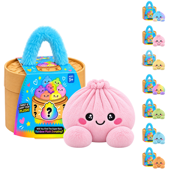 Dumpling Plush Toy - Soft Squeezable Stuffed Bao Toy with Embroidered Face, Dumpling Stuffed Animals Stuffed Toys Cute Food Plushie for Office Desk Decor Stress Relief Gift