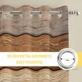 thumbnail image 6 of Farmhouse Beige Brown Kitchen Curtains Window Panels, Vintage Wooden Striped Insulated Window Treatment Curtain, Grommet Curtains for Bedroom/Living Room/Bathroom, 2 Piece 52"Wx63"L, 6 of 8